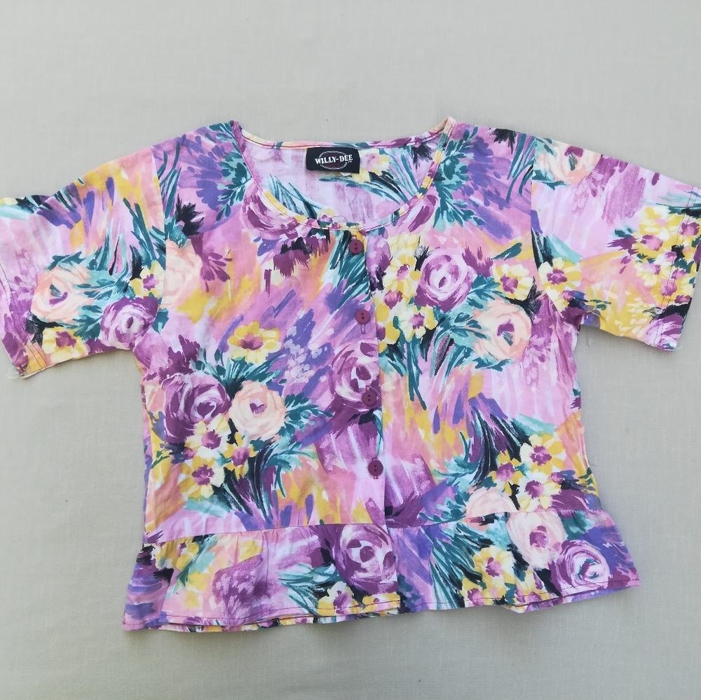 Vintage Spring Floral  Top